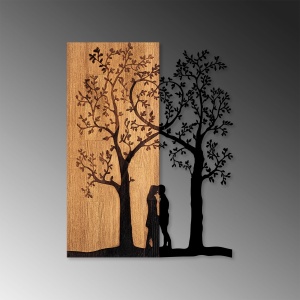Decoratiune de perete maro/neagra din metal 45x58 cm Love Under The Tree The Home Collection