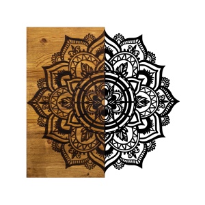 Decoratiune de perete maro/neagra din metal 58x59 cm Mandala The Home Collection