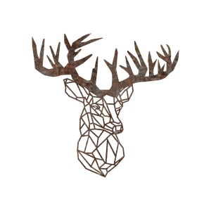 Decoratiune de perete multicolora din metal 49x50 cm Rusty Deer 2 The Home Collection