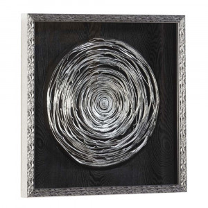 Decoratiune de perete neagra/argintie din lemn 60x60 cm Bruneval Thai Natura