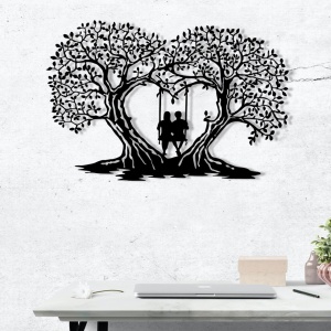 Decoratiune de perete neagra din metal 43x65 cm Lofe The Home Collection