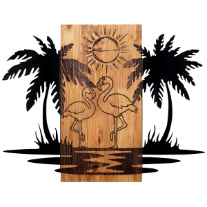 Decoratiune de perete neagra/maro din metal 58x74 cm Hawaii Art The Home Collection