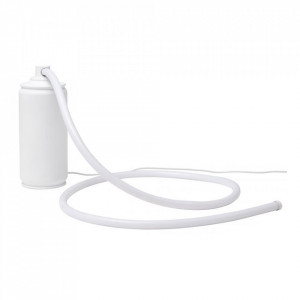 Decoratiune luminoasa alba din fibre naturale Sprayglow Seletti