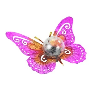 Decoratiune luminoasa pentru exterior multicolora din metal 12 cm Butterfly Wenko