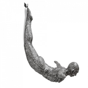 Decoratiune suspendabila gri din metal 157 cm Abstract Diver Versmissen