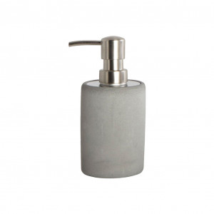 Dispenser sapun lichid gri din ciment si inox 7x17 cm Bean House Doctor