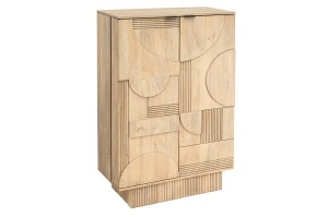 Dulap bar maro din lemn 140 cm Art Deco The Home Collection
