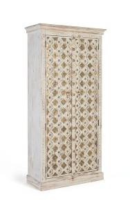Dulap maro/alb din lemn 180 cm Bakhra Giner y Colomer