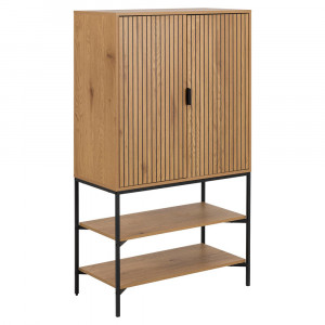 Dulap maro/negru din lemn 140 cm Jaipur Quiet Object