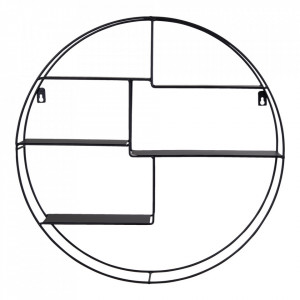 Etajera de perete neagra din metal 47 cm Genk House Nordic