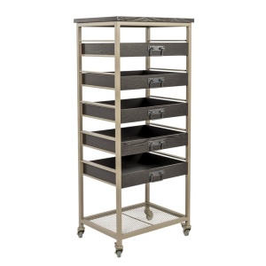 Etajera gri/bej din metal 120 cm Botan Quiet Object