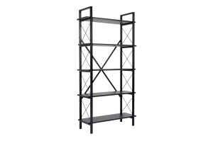 Etajera neagra/maro inchis din metal 180 cm Elysian Nordure