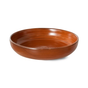 Farfurie adanca portocalie din ceramica 19 cm Chef HKliving