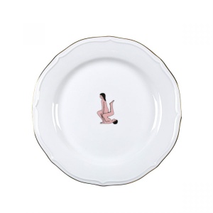 Farfurie intinsa alba din ceramica 27 cm Seikantai Throne Seletti