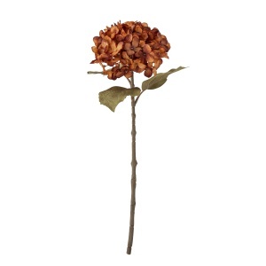 Floare artificiala portocalie /verde din fibre sintetice 46 cm Hydrangea Bloomingville