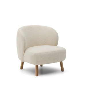 Fotoliu alb din textil Ulit Boucle Kave Home