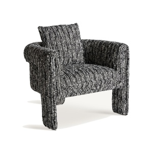 Fotoliu alb/negru din textil Kostov Vical Home