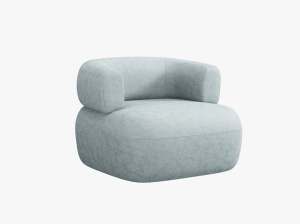 Fotoliu albastru deschis din textil Jenny Chenille Micadoni