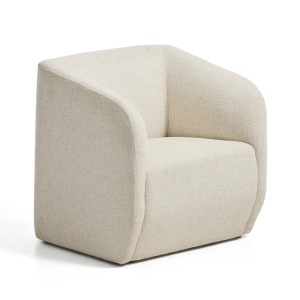 Fotoliu bej din textil Milare Chenille Kave Home