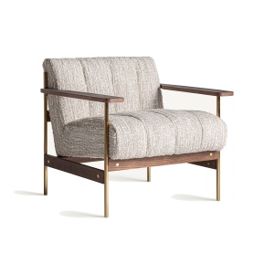 Fotoliu bej/maro din textil Habouey Vical Home