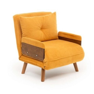 Fotoliu extensibil galben mustar din textil Cosmo Bohemian The Home Collection