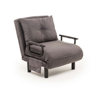 Fotoliu extensibil gri din textil Sento Single The Home Collection