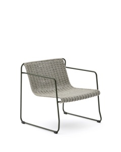 Fotoliu exterior gri/ecru din metal Maurina Kave Home