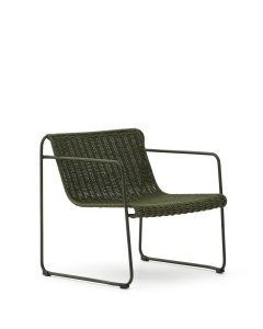Fotoliu exterior verde din metal Maurina Kave Home