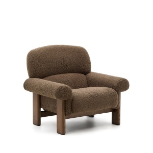 Fotoliu grej din textil Cabana Kave Home