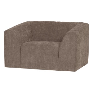 Fotoliu grej din textil Omaire Chenille Woood