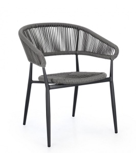 Fotoliu gri/ negru din metal Algaida Bizzotto