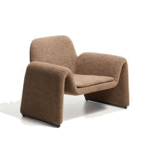Fotoliu maro ciocolata din textil Melvia Kave Home