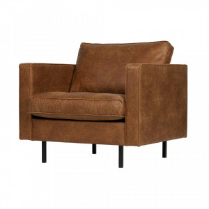 Fotoliu maro din piele Rodeo Classic Cognac Be Pure Home