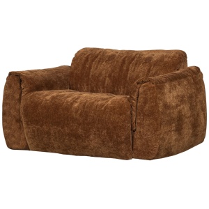 Fotoliu maro din textil Baggy 3D Chenille Woood