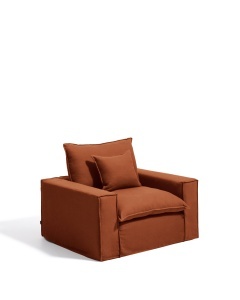Fotoliu maro teracota din textil Anarela Kave Home