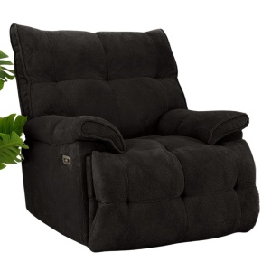 Fotoliu recliner negru din textil Soft Electric The Home Collection