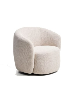 Fotoliu rotativ bej din textil Odenia Boucle Kave Home