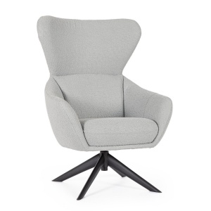 Fotoliu rotativ gri din textil Hailey Bizzotto