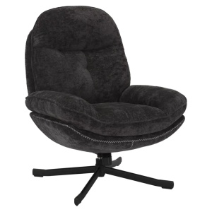 Fotoliu rotativ negru din textil Harper The Home Collection