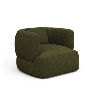 Fotoliu rotativ verde din textil Martina Boucle Kave Home