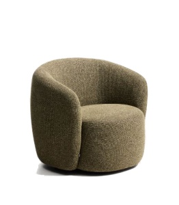 Fotoliu rotativ verde oliv din textil Odenia Boucle Kave Home