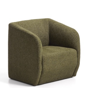 Fotoliu verde din textil Milare Chenille Kave Home