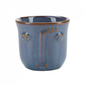 Ghiveci albastru din ceramica 8 cm William Bahne