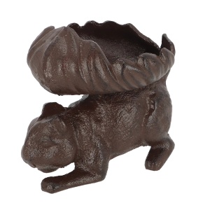Hranitoare pentru animale maro din metal 13 cm Squirrel Esschert Design