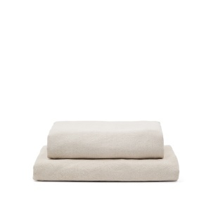 Husa pentru taburet bej din textil 90x90 cm Zenira Kave Home