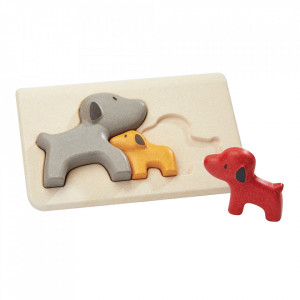 Joc tip puzzle multicolor din lemn Dog Plan Toys