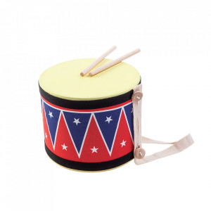 Jucarie muzicala toba multicolora din lemn Big Drum Plan Toys