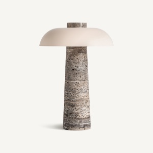 Lampa birou crem din marmura cu 3 becuri 42 cm Cendra Vical Home
