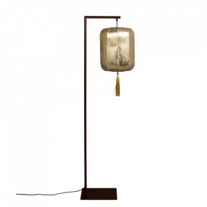 Lampadar auriu/negru din fier si textil 157 cm Suoni Dutchbone