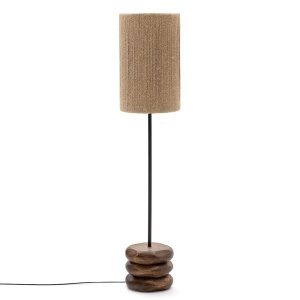 Lampadar maro/negru din lemn 147 cm Kor Kave Home
